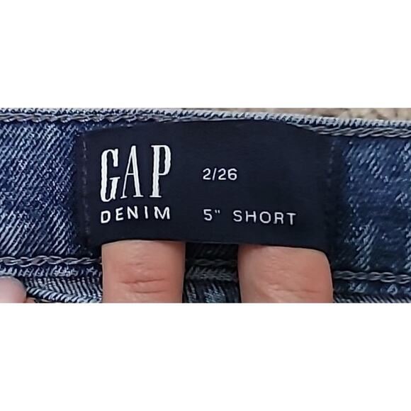 🔥 Gap Distressed Bandana Lined Denim Shorts – Size 2/26 Retro Skater Alt Style - Picture 4 of 7